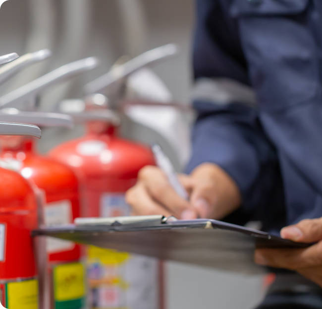 Verificação de extintor de incendio